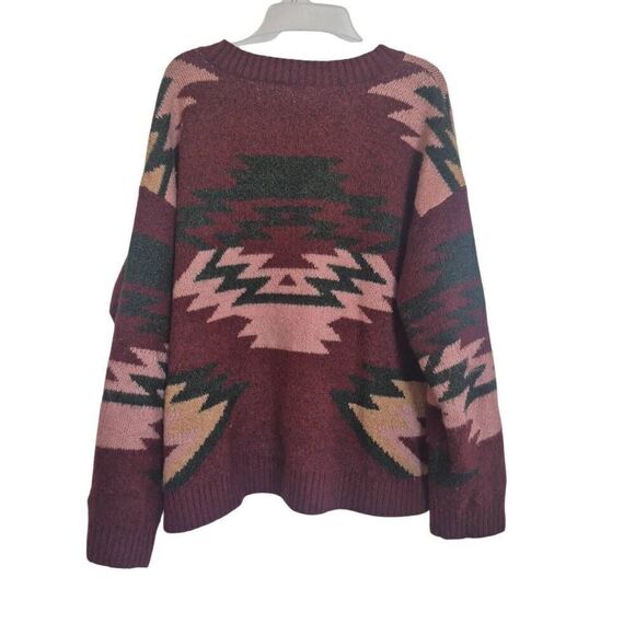 Modlusive Women's Cranberry Poly/Acrylic Axtex Knit Crewneck Long Sleeve Sweater - Picture 7 of 9